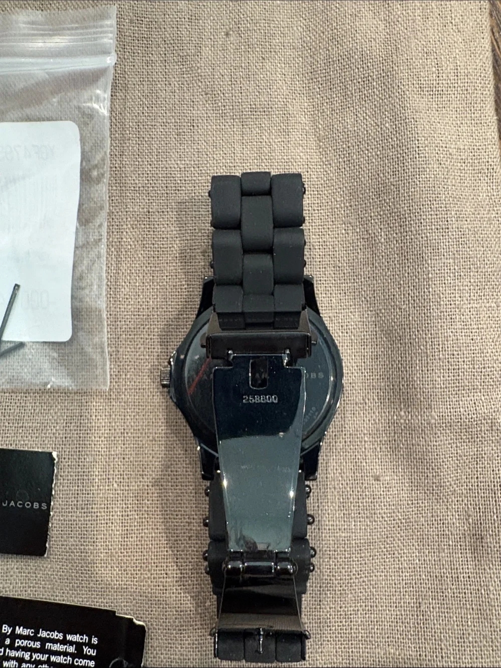 Marc Jacobs Black Crystal-Bezel Women's Watch. NWT